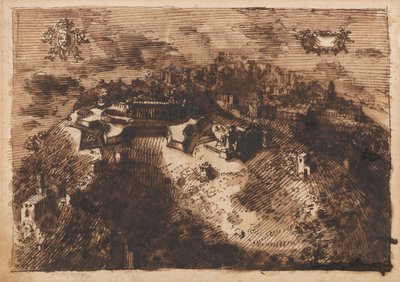 Una città fortificata (recto); Un disegno geometrico (verso) da Leonardo Scaglia