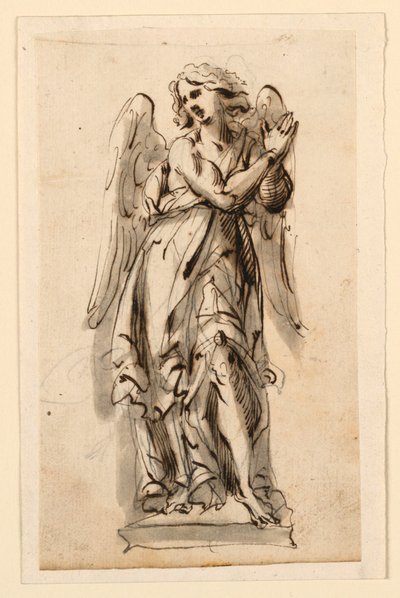 Progetto per scultura, angelo in adorazione da Leonardo Scaglia