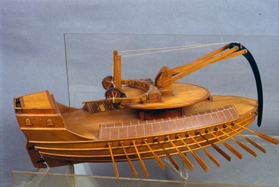 Escorpio, barca con lo sperone. Modello dal disegno di Leonardo da Vinci. Museo della Scienza e della Tecnologia, Milano da Leonardo da (after) Vinci