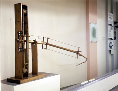 Ala a inclinazione variabile, modello secondo il disegno di Leonardo da Vinci. Museo della Scienza e della Tecnologia, Milano da Leonardo da (after) Vinci