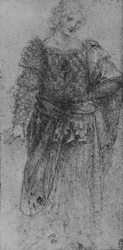 Una Donna con un Corpetto Intrecciato e un Mantello sul Braccio Sinistro, c1480 da Leonardo da Vinci