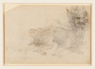 Un disegno per un costume da drago da Leonardo da Vinci