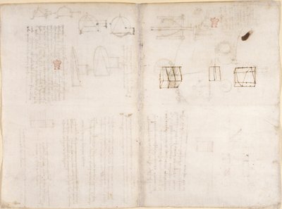 Arundel 263, f.130v, f.133 Pagina bianca con diagrammi, dal 