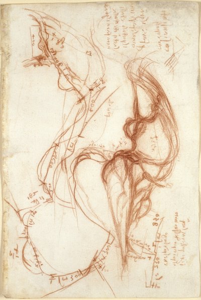 Arundel 263, f.149, Schizzi planimetrici del fiume Arno; note sulla gestione delle acque da Leonardo da Vinci