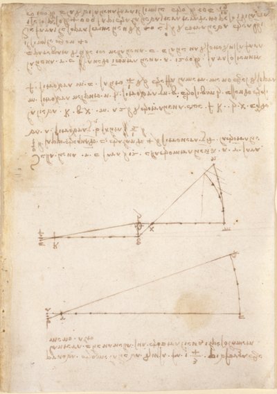 Disegni sui poteri e le forze meccaniche, percussione, gravità, movimento, ottica e astronomia, con varie proposizioni aritmetiche e geometriche da Leonardo da Vinci