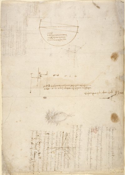 Arundel 263, f.33v Note e diagrammi sulla meccanica, dal 