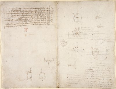 Disegni sui poteri e le forze meccaniche, percussione, gravità, movimento, ottica e astronomia, con varie proposizioni aritmetiche e geometriche da Leonardo da Vinci