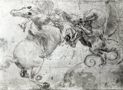 Battaglia tra un Cavaliere e un Drago, c.1482 da Leonardo da Vinci