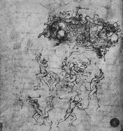Battaglia di cavalieri e fanti, c1480 1945 da Leonardo da Vinci