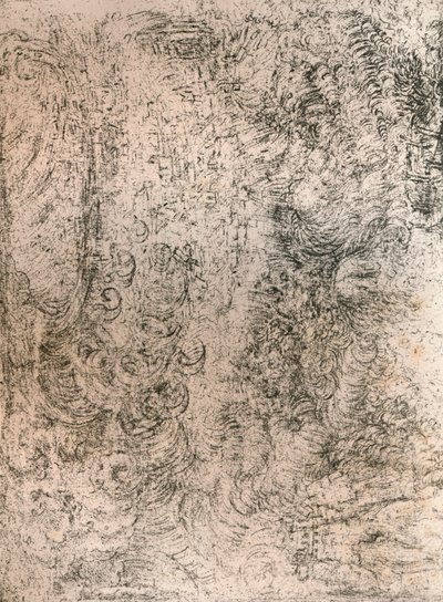 Disegno a carboncino, rappresentante un diluvio, dalla Biblioteca Reale, Castello di Windsor da Leonardo da Vinci