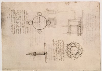 Codice Madrid I f.20, studi meccanici da Leonardo da Vinci