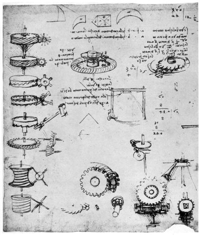 Ruote dentate (dettaglio), fine XV o inizio XVI sec. da Leonardo da Vinci