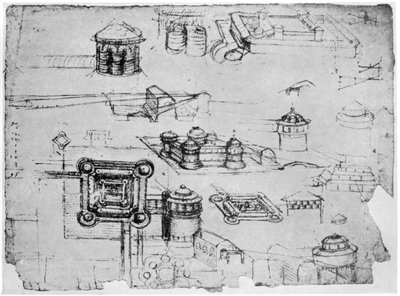 Progetti per una fortezza, 1500-1505 da Leonardo da Vinci