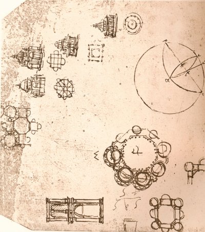Disegno di architettura ecclesiastica, c1472-c1519 1883 da Leonardo da Vinci