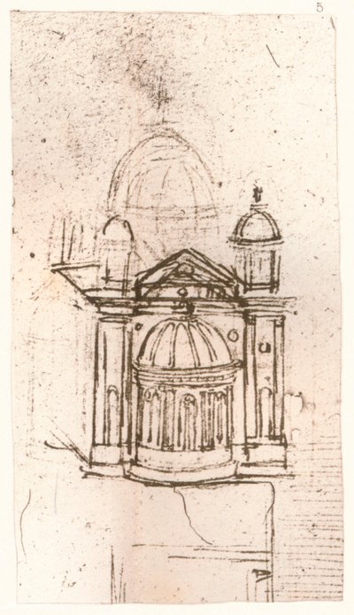 Disegno di architettura ecclesiastica, c1472-c1519 1883 da Leonardo da Vinci