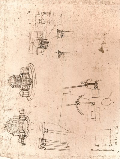 Disegno di architettura ecclesiastica, c1472-c1519 1883 da Leonardo da Vinci