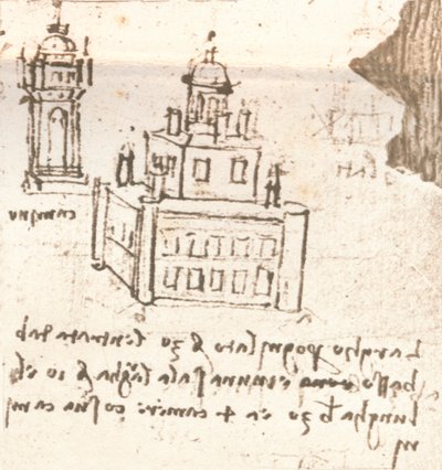 Disegno di progetti per castelli e ville, c1472-c1519 1883 da Leonardo da Vinci