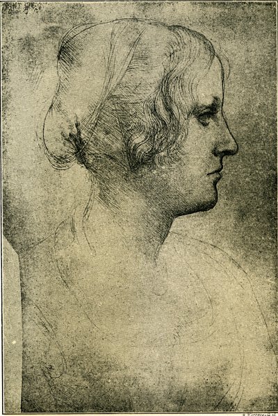 Testa di profilo femminile da Leonardo da Vinci