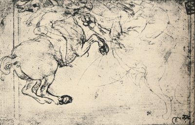 Combattimento tra un cavaliere e un grifone, c1480 1945 da Leonardo da Vinci