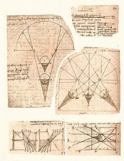Cinque diagrammi che illustrano la teoria della luce e dell