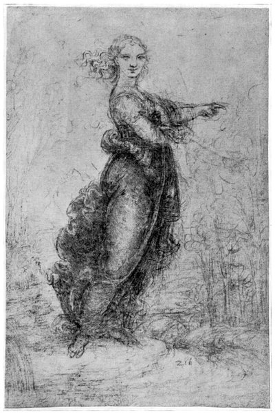 Figura femminile fluttuante, fine XV o inizio XVI secolo 1954 da Leonardo da Vinci