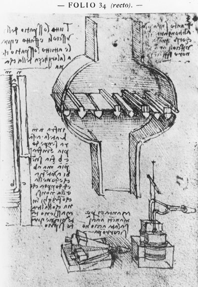 Fol. 34r dal Manoscritto E, 1513-14 da Leonardo da Vinci