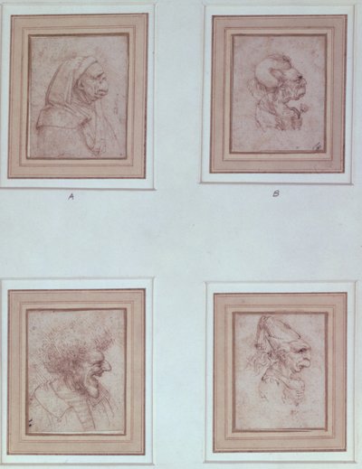 Quattro caricature da Leonardo da Vinci