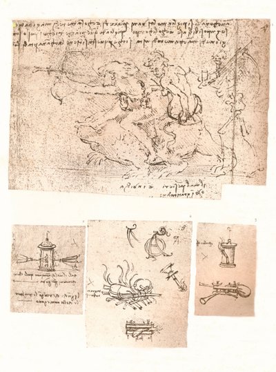 Quattro disegni di rappresentazioni allegoriche, c1472-c1519 1883 da Leonardo da Vinci