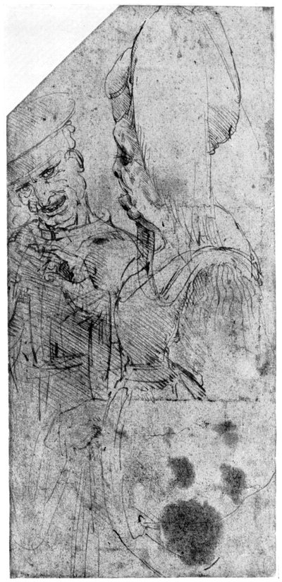 Coppia grottesca, fine XV o inizio XVI secolo da Leonardo da Vinci