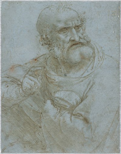 Figura a mezzo busto di un apostolo da Leonardo da Vinci
