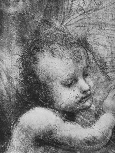 Testa di Gesù Bambino - Vergine e Bambino con Sant