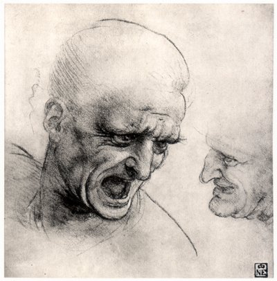 Teste di guerrieri da Leonardo da Vinci