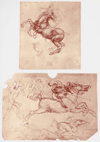 Cavallo impennato, e cavalieri e fanti, c1504 da Leonardo da Vinci