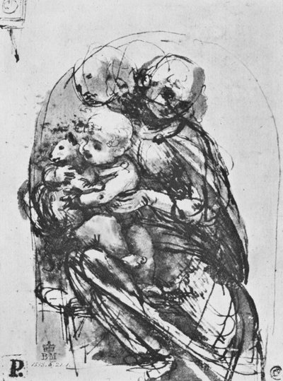 Madonna e Bambino con un gatto, 1478-1481 da Leonardo da Vinci