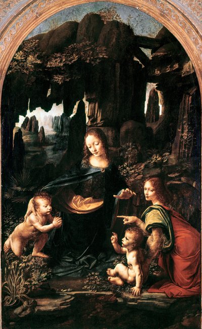 Madonna delle Rocce, 1483-94 circa (olio su tavola trasferito su tela) da Leonardo da Vinci