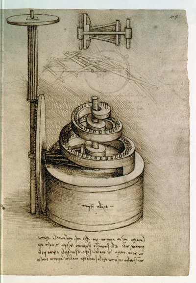 Ms. 8937, Codice Madrid I f.45r, molla temperata da Leonardo da Vinci