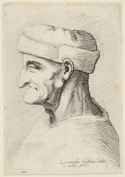 Il vecchio con il berretto da Leonardo da Vinci