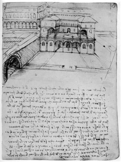Piano per una città ideale, 1488-1490, 1954 da Leonardo da Vinci