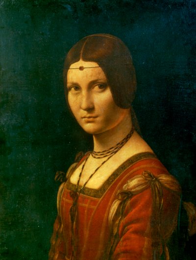 Ritratto di una donna sconosciuta La Belle Ferroniere, c1490 da Leonardo da Vinci