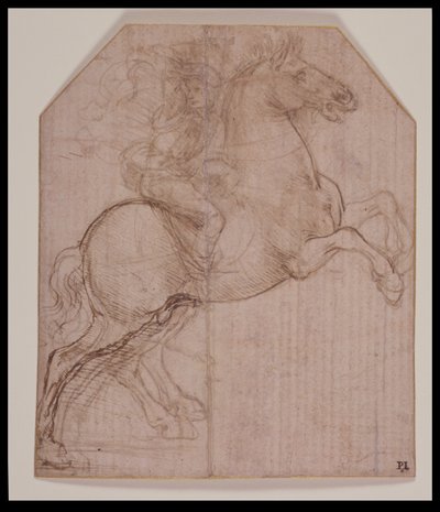 Cavaliere su cavallo impennato, c.1481-82 da Leonardo da Vinci