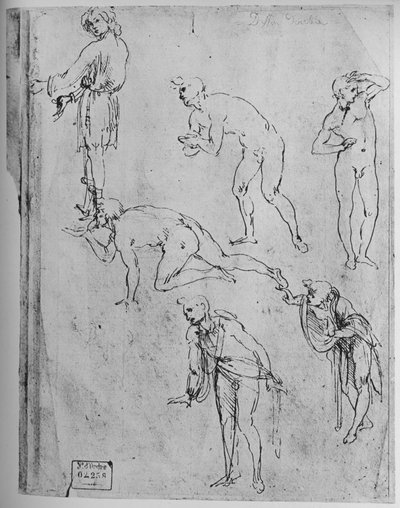 Sei studi di figure da Leonardo da Vinci