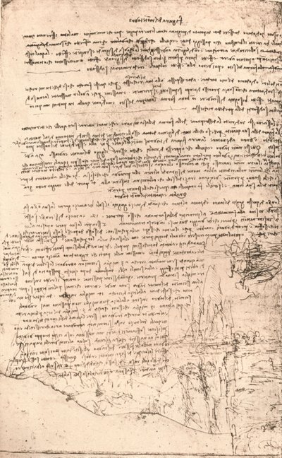Schizzo delle montagne armene, c1472-c1519, 1883 da Leonardo da Vinci