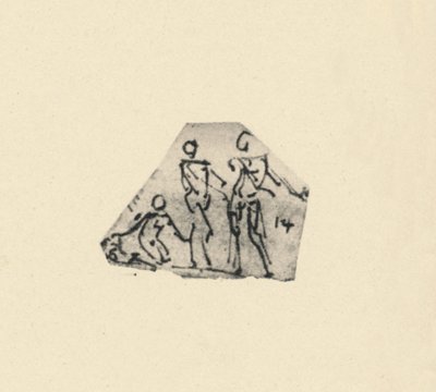 Schizzo di tre figure, c1480, 1945 da Leonardo da Vinci