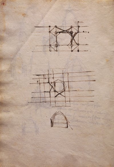 Studi per la lanterna della cattedrale, dal Codex Trivulzianus da Leonardo da Vinci