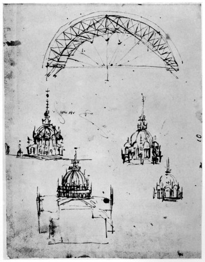 Studi per la cupola centrale del Duomo di Milano, fine XV secolo da Leonardo da Vinci