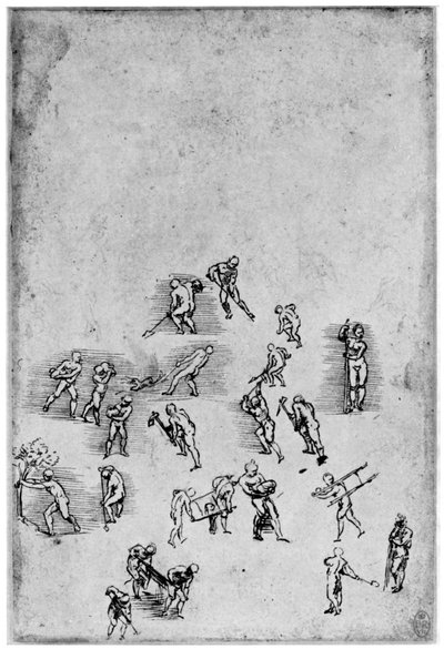 Studi sul movimento, fine XV o inizio XVI secolo, 1954 da Leonardo da Vinci