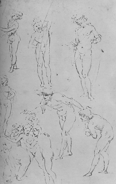 Studi di Figure e un Gruppo di Figure, c1500 1945 da Leonardo da Vinci