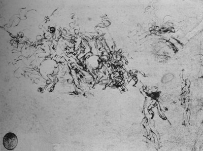 Studi di Cavalieri in Combattimento e di Soldati a Piedi, c. 1480, 1945 da Leonardo da Vinci