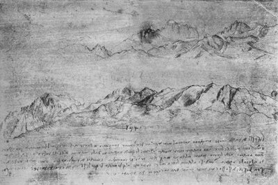 Studi di catene montuose, c1480 1945 da Leonardo da Vinci