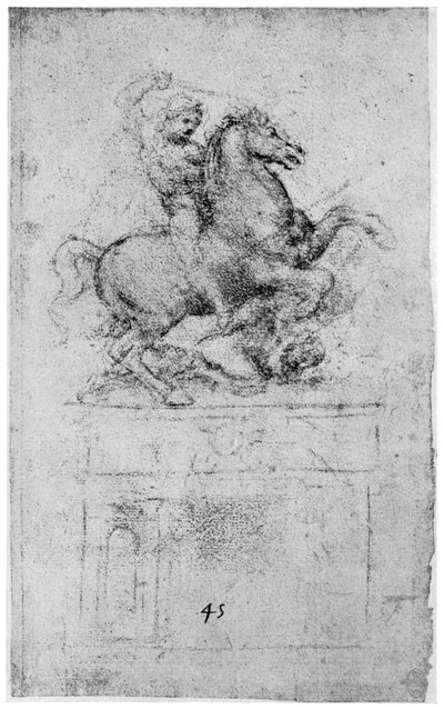 Studio per il Monumento Trivulzio, c1508 da Leonardo da Vinci